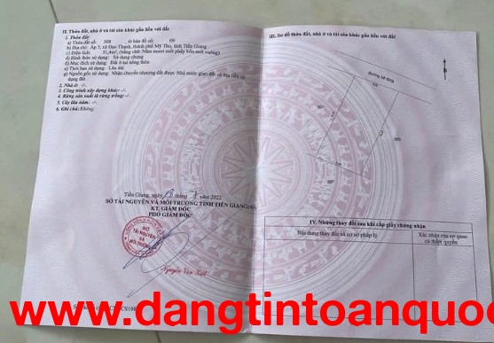 Cần bán nền diện tích 5x10m full thổ cư - Gần trung tâm Mỹ Tho, cách đường nhựa lớn 120m