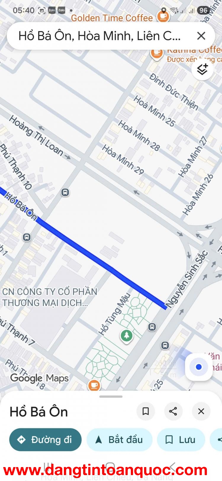 Bán đất MT 7,5m đường Hồ Bá Ôn - vị trí kinh doanh tốt- Hiện đang cho thuê