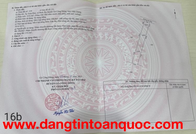 290 triệu có ngay đất vàng tại Bình Ân Gò Công Đông