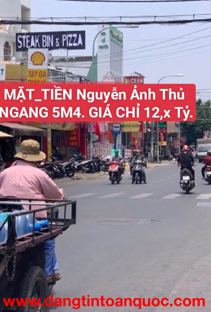 GIẢM NGỘP CHỈ 12.79 TỶ SỞ HỮU NHÀ (5.5x40) MẶT TIỀN NGUYỄN ẢNH THỦ, HÓC MÔN