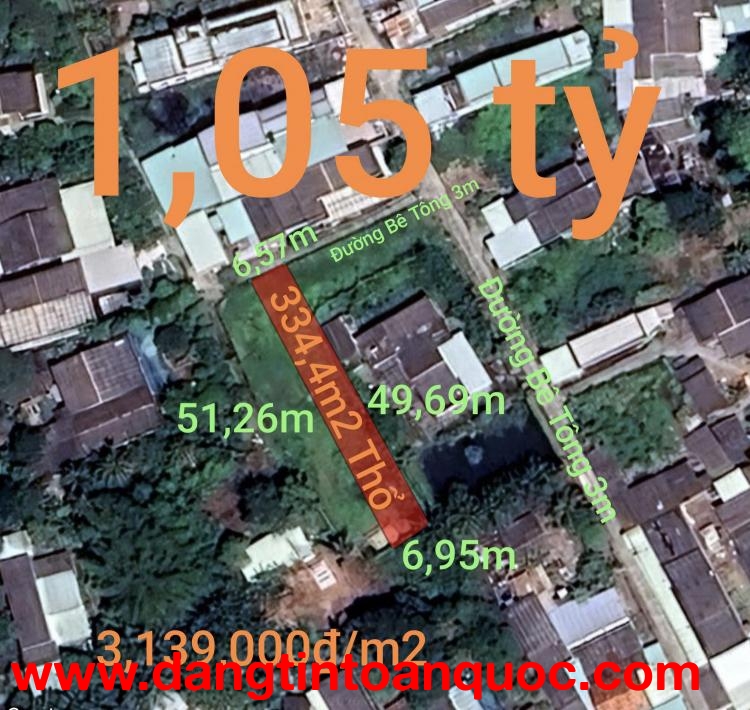 Bán lô đất thổ trung tâm xã Tân Trụ giá đầu tư 1,05 tỷ