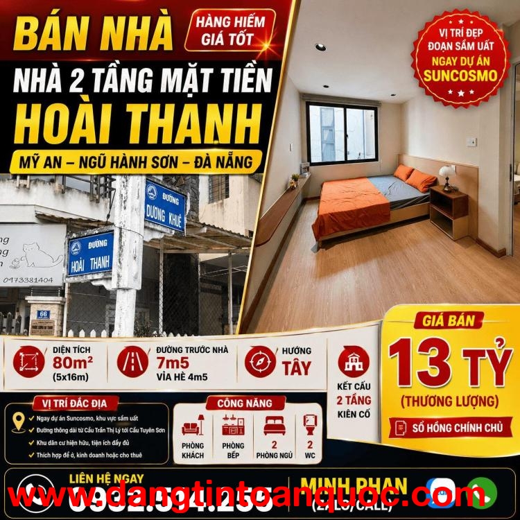 Chính chủ cần bán nhà Hoài Thanh - Chưa Qua Đầu Tư - Mỹ An Ngũ Hành Sơn - Giá Rẻ