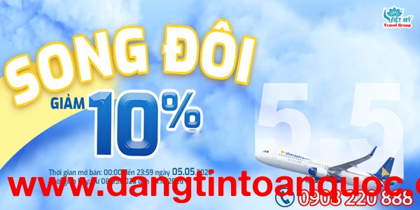 Vietravel Airlines ưu đãi vé ngày đôi 5/5