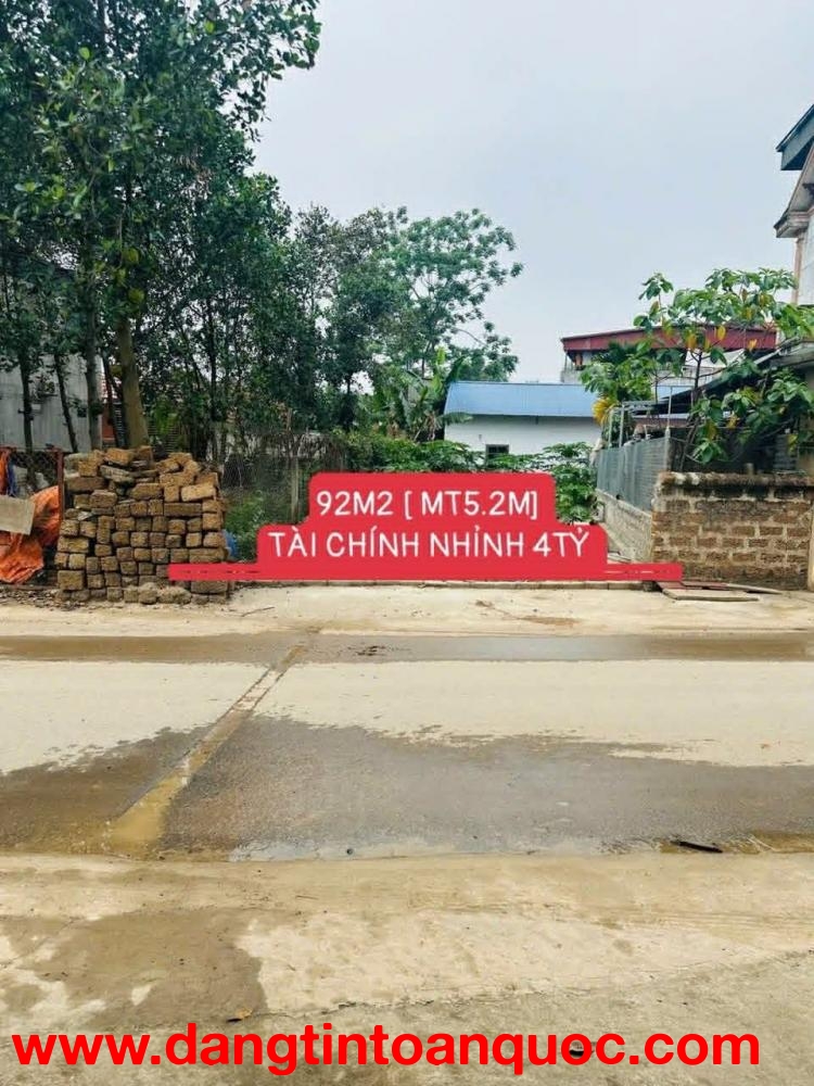 NHỈNH 4TỶ CÓ NGAY 92M2 BÁM ĐƯỜNG NHỰA LIÊN XÃ KINH DOANH XÃ HẠ BẰNG