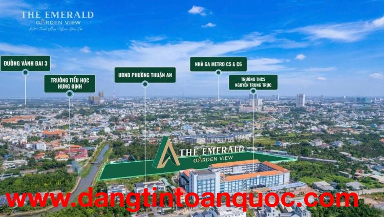 The Emerald Garden View chỉ 9 triệu/ tháng căn hộ 2PN mỡ sống xanh giửa Thuận An HCM