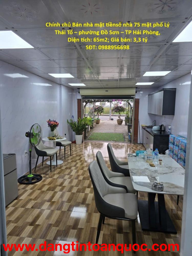 Chính chủ Bán nhà mặt tiền Lý Thái Tổ Đồ Sơn – gần biển Đồi Rồng – 65m2 –  3.3 tỷ – kinh doanh tốt
