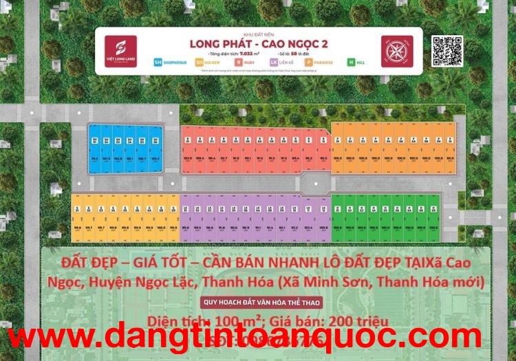 ĐẤT ĐẸP – GIÁ TỐT – CẦN BÁN NHANH LÔ ĐẤT ĐẸP TẠI  Xã Minh Sơn, Thanh Hóa