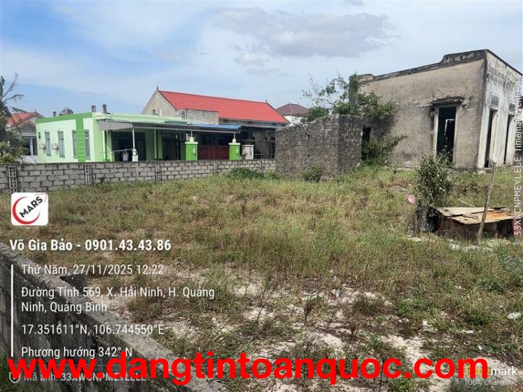 Bán nhanh thửa đất đẹp tại Thôn Cửa Thôn, Hải Ninh, Quảng Ninh, Quảng Bình.