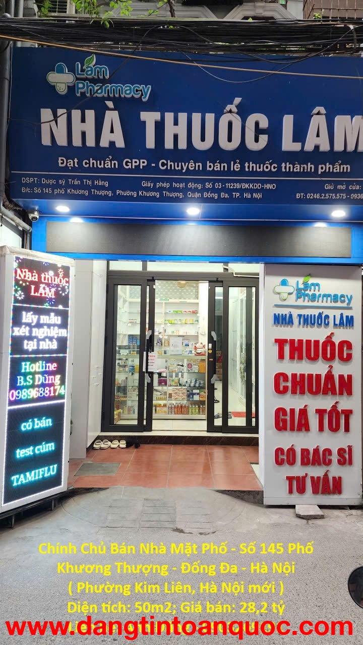 Chính Chủ Bán Nhà Mặt Phố - Số 145 Phố Khương Thượng - Đống Đa - Hà Nội