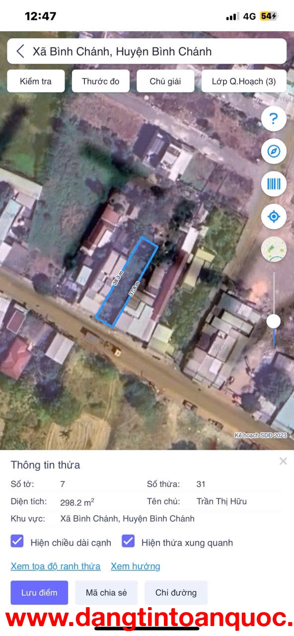 CHÍNH CHỦ CẦN BÁN ĐÁT THỔ CƯ , BÌNH CHÁNH ,TPHCM