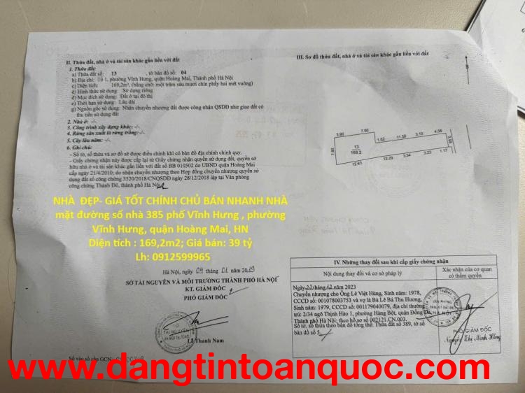 NHÀ  ĐẸP- GIÁ TỐT CHÍNH CHỦ BÁN NHANH NHÀ mặt phố Vĩnh Hưng, quận Hoàng Mai, HN