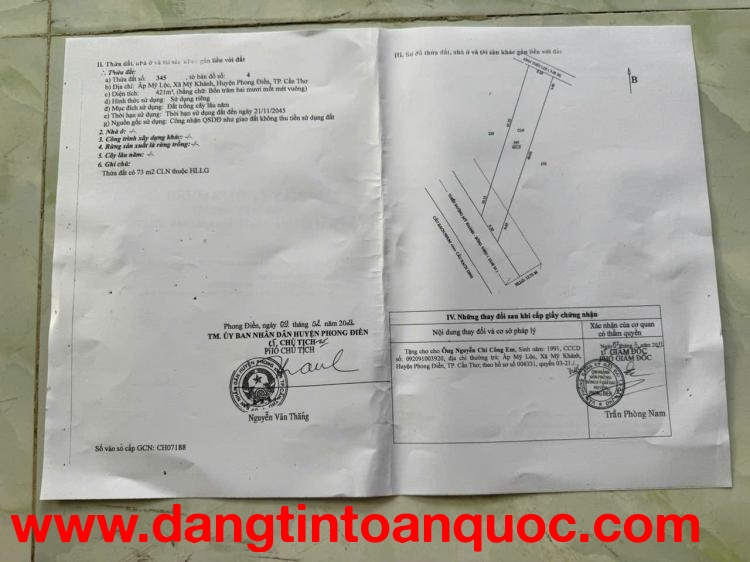 Cần Bán Đất Và Nhà Tuyến Đường Bông Vang Trường Tuyền , Phường An Bình, Quận Ninh Kiều, Cần Thơ