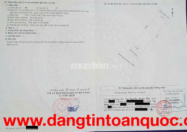 Cần bán lô đất vị trí đẹp mặt tiền đường Hồng Phước 5 - Quận Liên Chiểu - Đà Nẵng