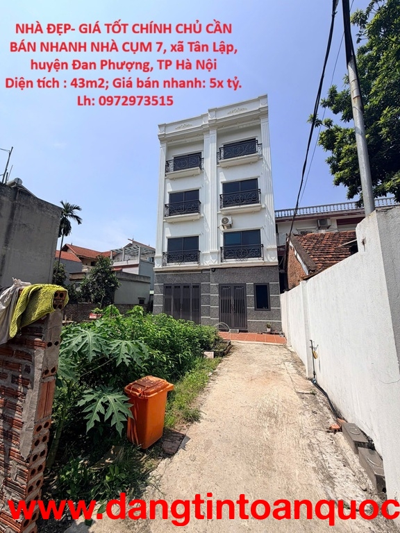 NHÀ ĐẸP- GIÁ TỐT CHÍNH CHỦ CẦN BÁN NHANH NHÀ CỤM 7, huyện Đan Phượng, TP Hà Nội