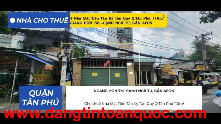 Cho thuê Nhà Mặt Tiền Tân Kỳ Tân Quý Q.Tân Phú 110m², CẠNH NGÃ TƯ, GẦN AEON