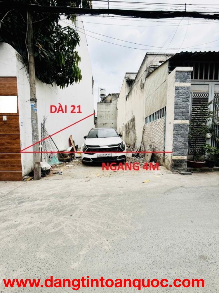 LÔ ĐẤT ĐẸP VUÔNG VỨC - HẺM Ô TÔ THÔNG LÊ THỊ RIÊNG THỚI AN QUẬN 12  - GIÁP GÒ VẤP – 4 TỶ 750.