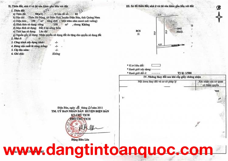 CHÍNH CHỦ GỬI BÁN LÔ ĐẤT ĐẸP HÀ ĐÔNG – ĐIỆN HÒA