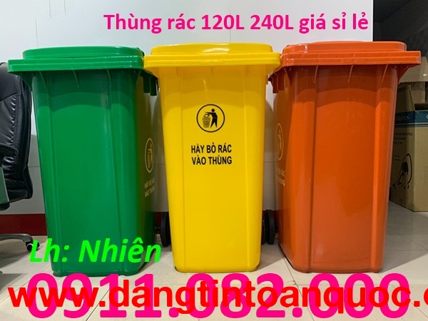  Địa chỉ phân phối thùng rác nhựa giá rẻ, thùng rác 120L 240L 660L chất lượng- lh 0911082000