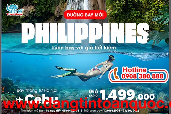 Philippine Airlines ưu đãi vé máy bay Hà Nội đi Cebu