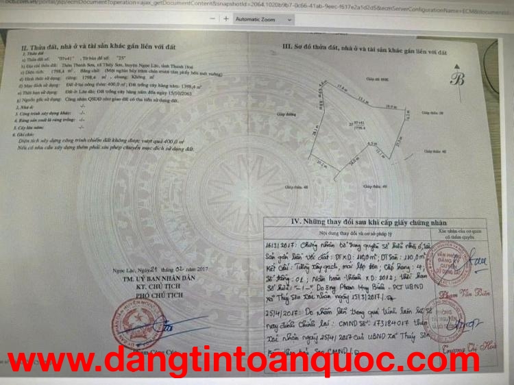 ĐẤT ĐẸP – GIÁ TỐT – CHÍNH CHỦ CẦN BÁN  LÔ ĐẤT TẠI Thôn Thanh Sơn, Thúy Sơn, Ngọc Lặc, Thanh Hóa