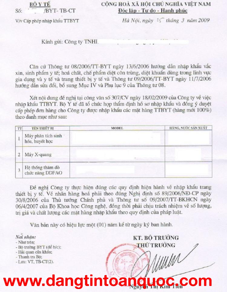 Thủ Tục Nhập Khẩu Thiết Bị Y Tế