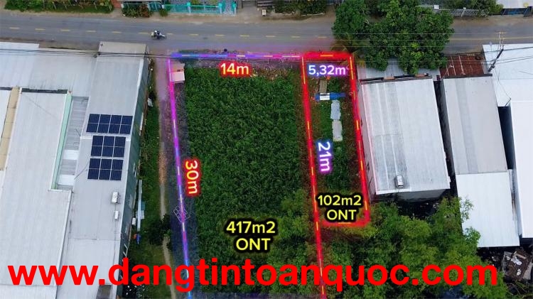 CHÍNH CHỦ CẦN BÁN ĐẤT THỔ CƯ MẶT TIỀN ĐƯỜNG NHỰA Xã Vĩnh Trạch, Thoại Sơn, An Giang