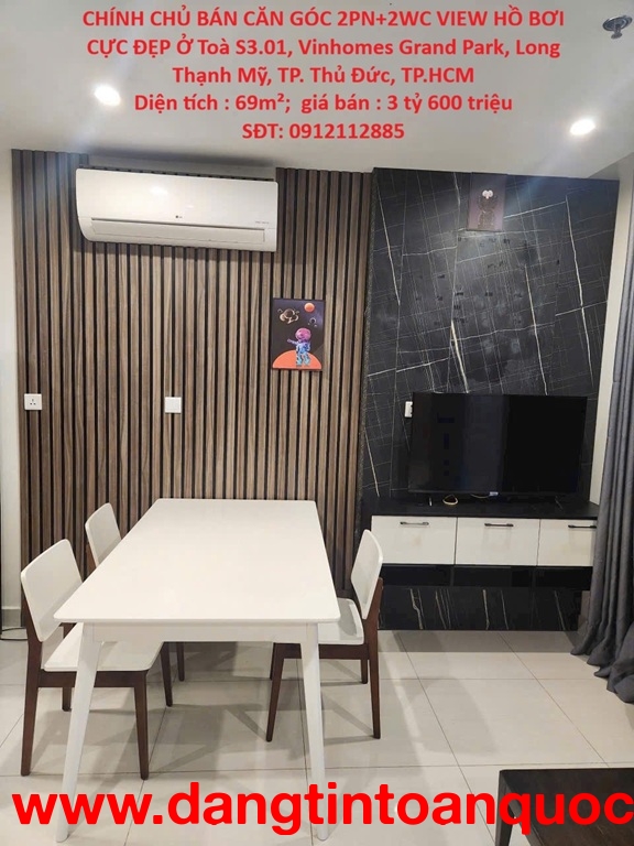 CHÍNH CHỦ CẦN BÁN NHANH CĂN HỘ CHUNG CƯ ĐẸP TẠI Vinhomes Grand Park, Long Thạnh Mỹ, TP.Thủ Đức