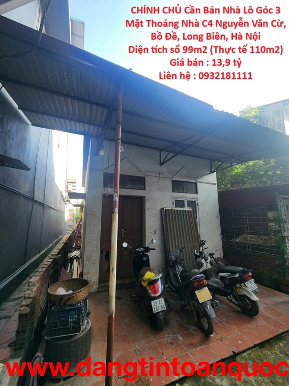 CHÍNH CHỦ Cần Bán Nhà Lô Góc 3 Mặt Thoáng Nhà C4 Nguyễn Văn Cừ, Bồ Đề, Long Biên, Hà Nội