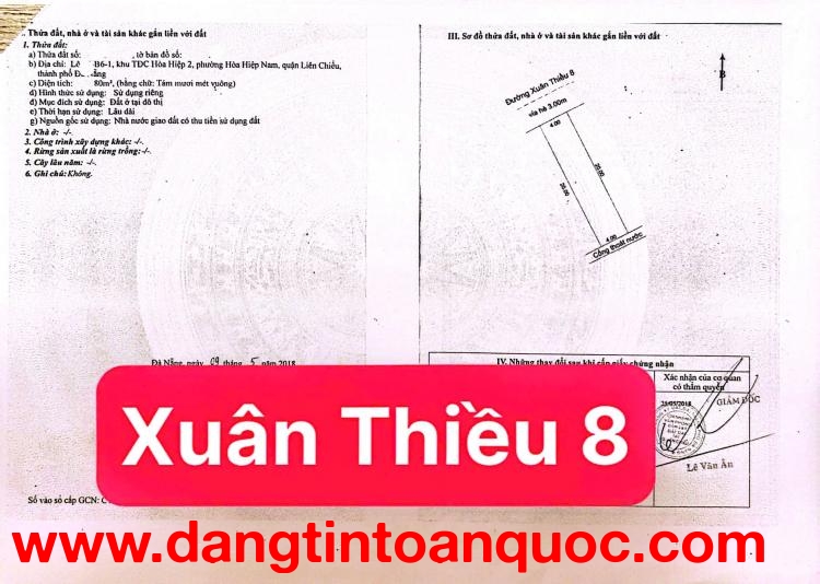 ????????Bán đất đường Xuân Thiều 8 - Sát biển - vị trí đẹp