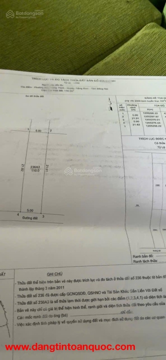 Bán đất thổ cư 110m2, sổ đỏ, giá 3 tỷ, Trảng Bom, Đồng Nai. LH: 0342768165