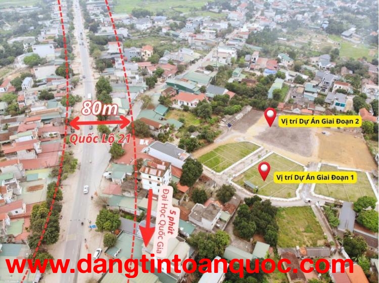 Cần bán 100m2  lô ngoại giao - trục chính rộng 10m - gần đại học QGHN, CNC - sẵn sổ, full thổ cư
