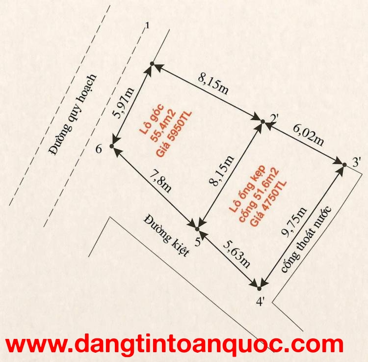 ????????Bán đất 2 mặt tiền đường quy hoạch Nguyễn Thành Hãn