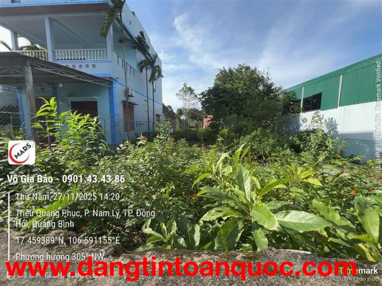 Bán đất ngõ Triệu Quang Phục, Đồng Hới giá 1.2 tỷ TL