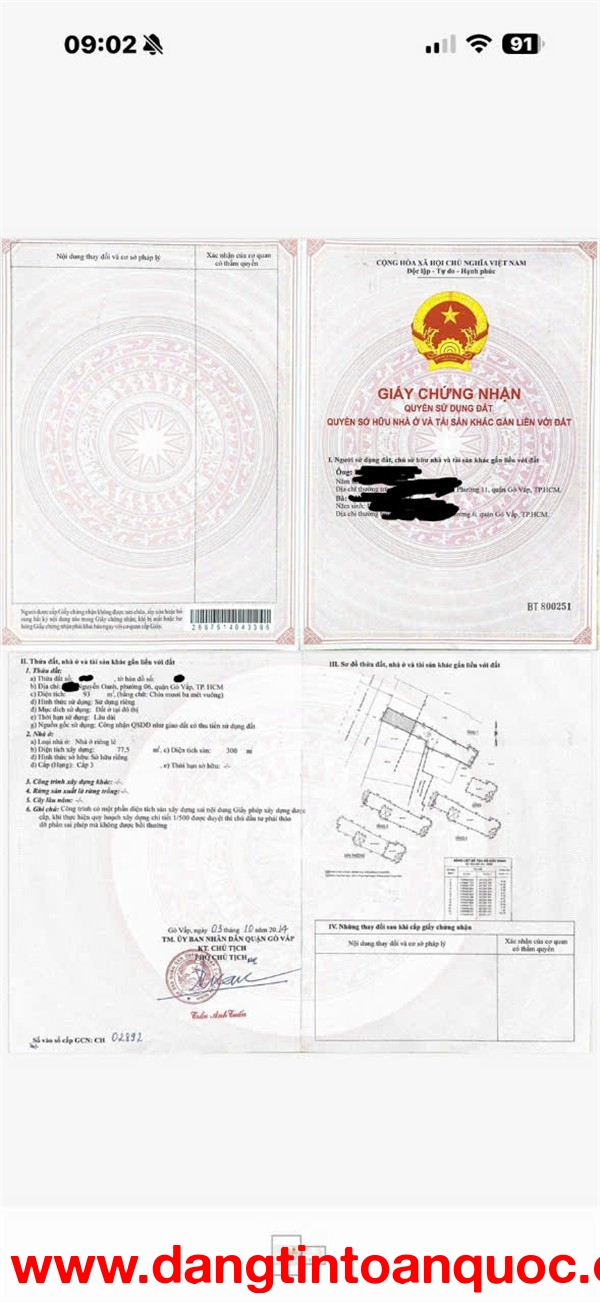NHÀ MẶT TIỀN ĐẸP –CHÍNH CHỦ CẦN BÁN Tại 534–536A Đường Nguyễn Oanh, P. 6, Q. Gò Vấp, TP. HCM