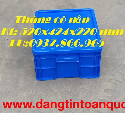 Thùng bít có nắp B8, bán khay công nghiệp tại Hà Nội, khay nhựa HPDE