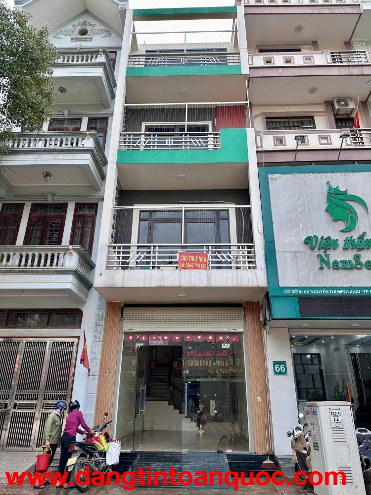 CHO THUÊ NHÀ 4 TẦNG MẶT ĐƯỜNG MINH KHAI , PHƯỜNG NGÔ QUYỀN,  TP BẮC GIANG