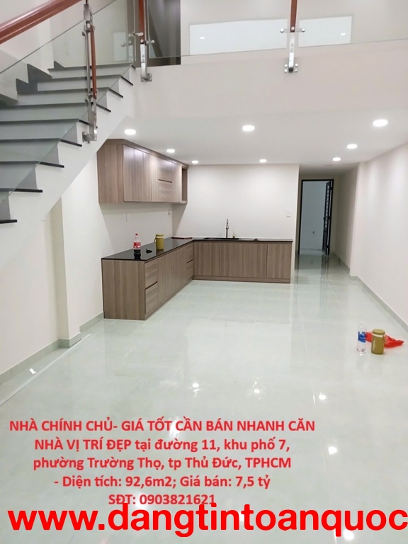 NHÀ CHÍNH CHỦ- GIÁ TỐT CẦN BÁN NHANH CĂN NHÀ VỊ TRÍ ĐẸP tại tp Thủ Đức, TPHCM