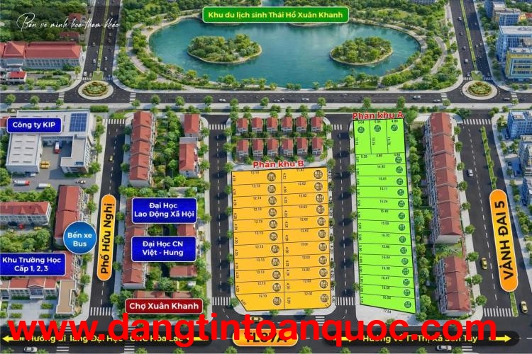 ĐẤT NỀN PHƯỜNG XUÂN KHANH – THỊ XÃ SƠN TÂY, HÀ NỘI
Giá chỉ nhỉnh 2 tỷ/lô