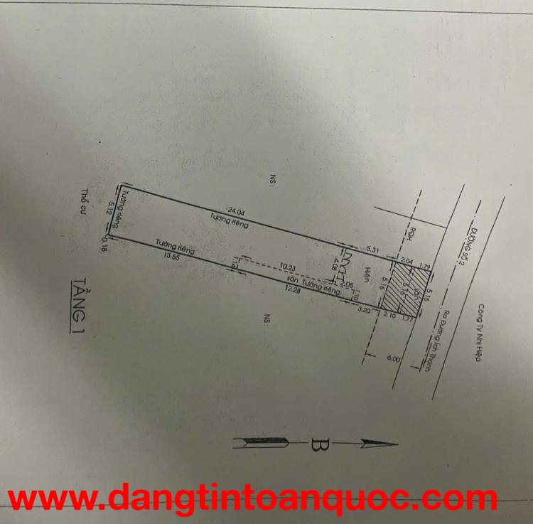 Bán đất tặng nhà mặt tiền đường số Lò Lu, chỉ 48 triệu/m².