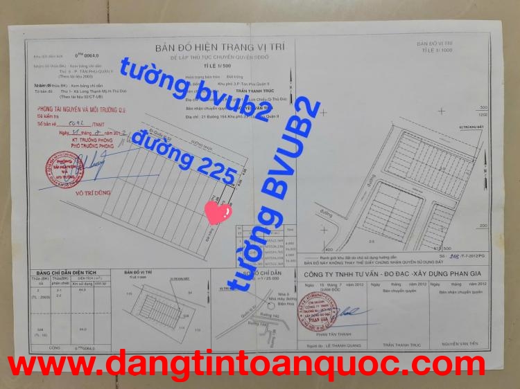Chính chủ bán đất CHUNG TƯỜNG BỆNH VIỆN UNG BƯỚU 2, Thủ Đức, Tp HCM