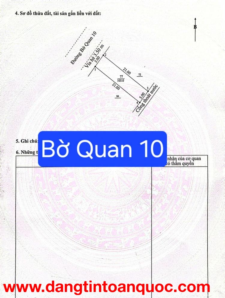 ????????Bán đất đường BỜ QUAN 10 - ngay sát ĐẢO KIM CƯƠNG