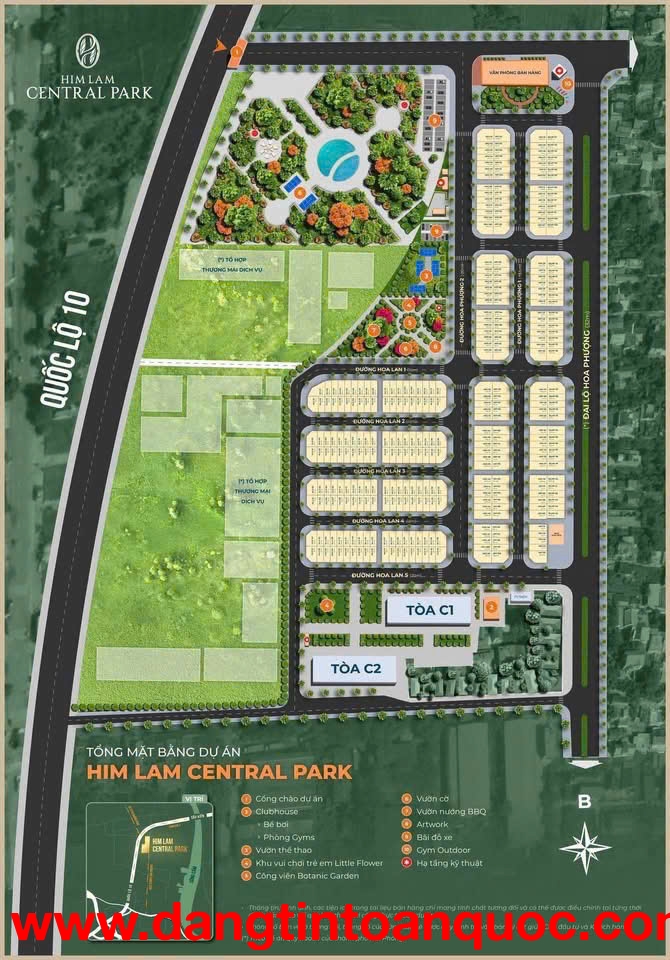 Bán nhà liền kề đẹp tại dự án Himlam Central Park - Phường Hồng An, Hải Phòng - Vị trí tiềm năng