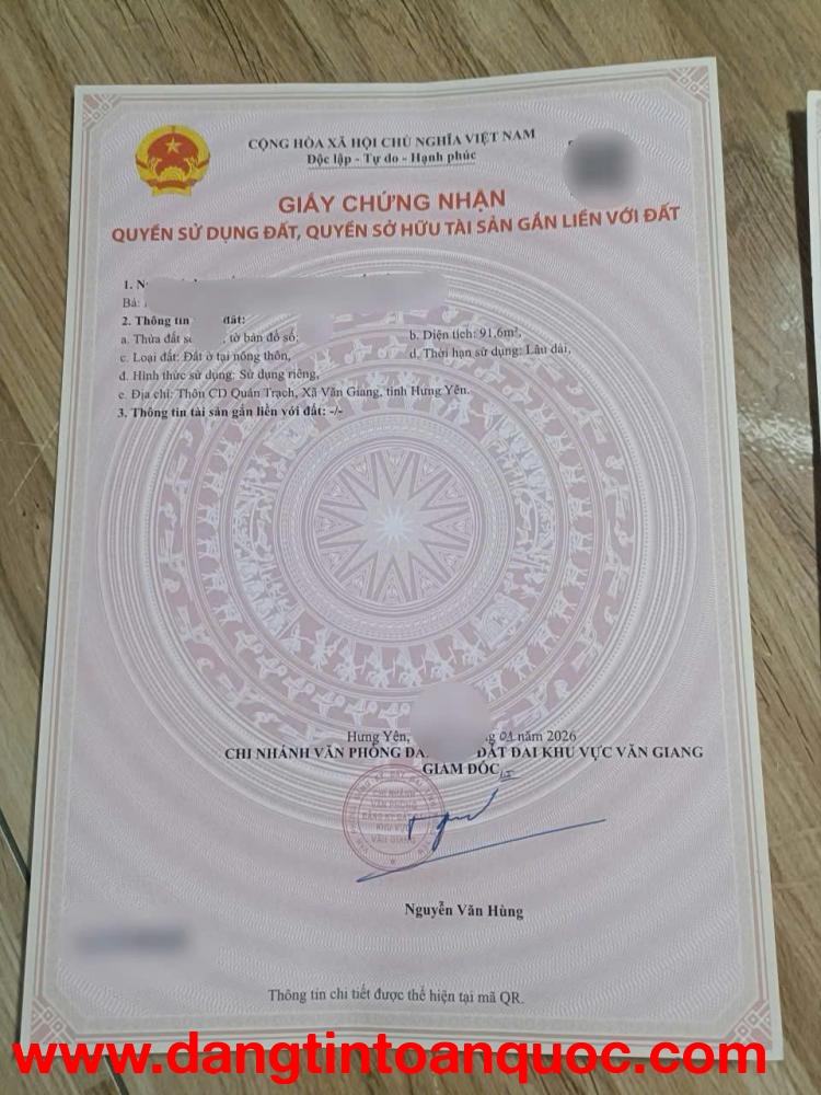 CHÍNH CHỦ Cần Bán ĐẤT 2 MẶT TIỀN - GIÁ TỐT Tại QUÁN TRẠCH, LIÊN NGHĨA - VĂN GIANG - HƯNG YÊN