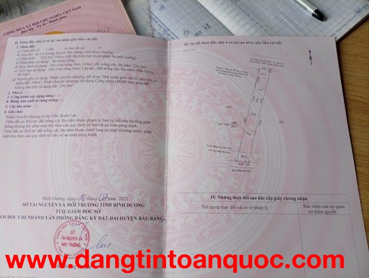 ĐẤT ĐẸP – GIÁ TỐT – CHÍNH CHỦ CẦN BÁN LÔ ĐẤT TẠI xã Lai Hưng, huyện Bàu Bàng, Bình Dương