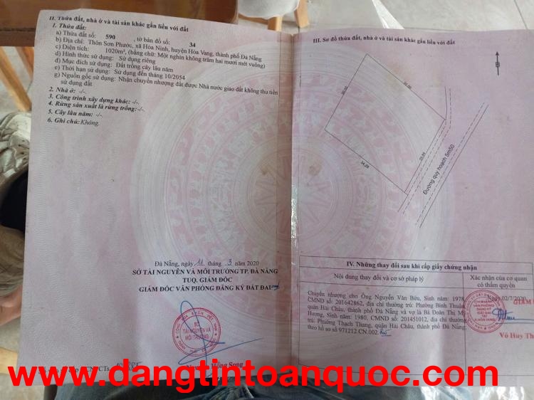 ĐẤT ĐẸP HÒA NINH – VUÔNG VỨC – GIÁ TỐT