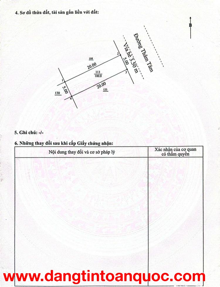 Bán đất đường THÂM TÂM - thông đường Minh Mạng