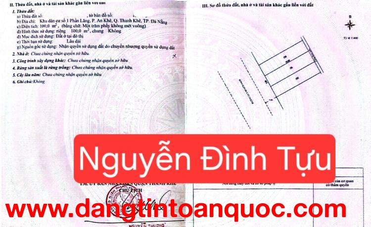 ????????Bán 1 cặp đất đường Nguyễn Đình Tựu - trục đường kinh doanh