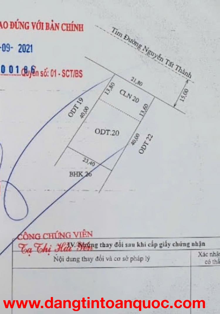 CHÍNH CHỦ CẦN BÁN LÔ ĐẤT Mặt Tiền Đường Nguyễn Tất Thành, Phường Thanh Hà, Thành phố Hội An, Quảng N