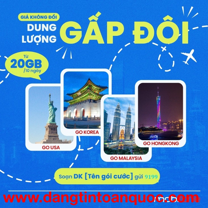 Du lịch Mỹ và Hàn Quốc cùng gói data Roaming quốc dân