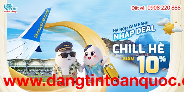 Vietravel Airlines giảm 10% khi bay Hà Nội – Cam Ranh